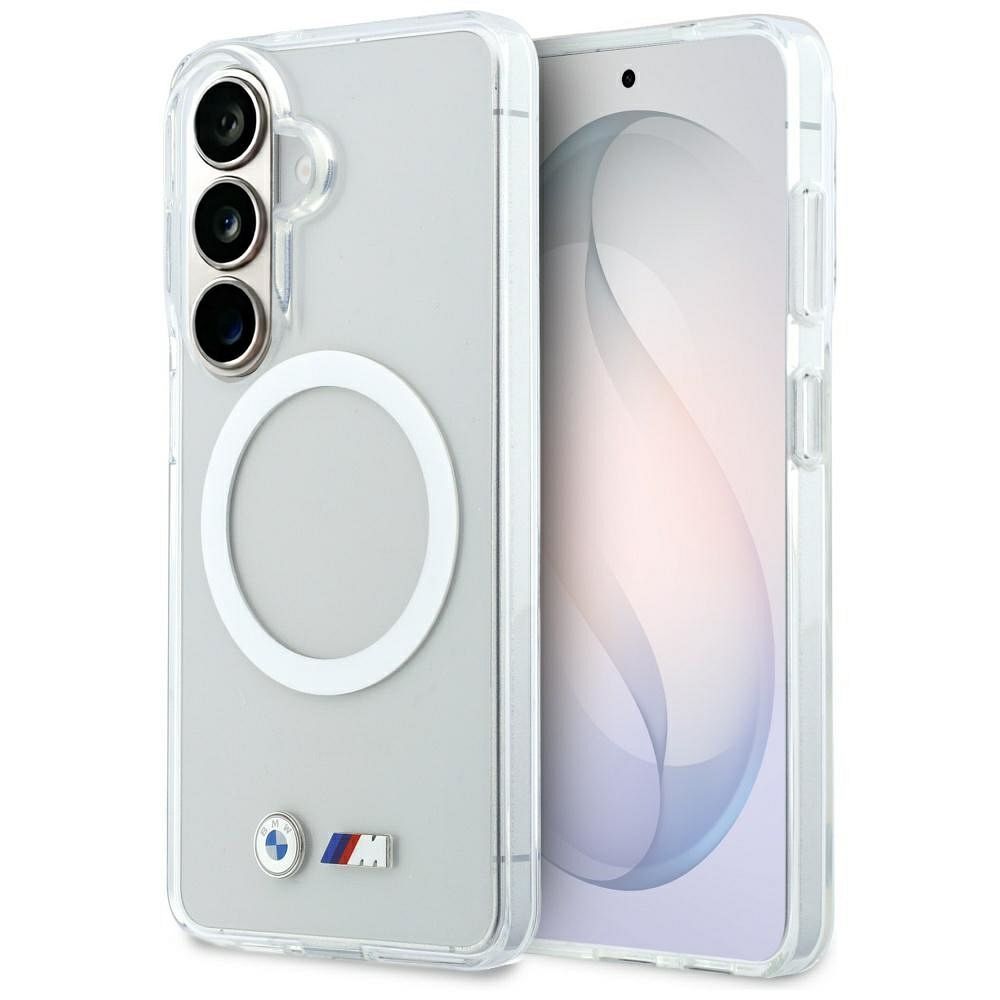 BMW IML Shockproof Metal Logo MagSafe suojakuori Samsung Galaxy S26:lle läpinäkyvä