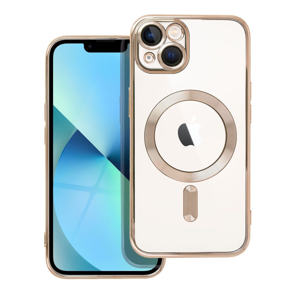 Suojakuori iPhone 13:lle Electro Mag Cover yhteensopiva MagSafe-version kanssa kultainen