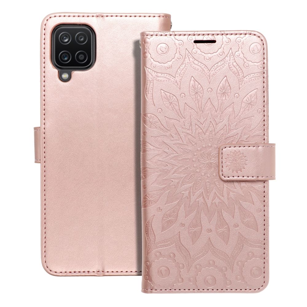 MEZZO Book-suojakuori Samsung A12 / M12:lle mandala Rose Gold