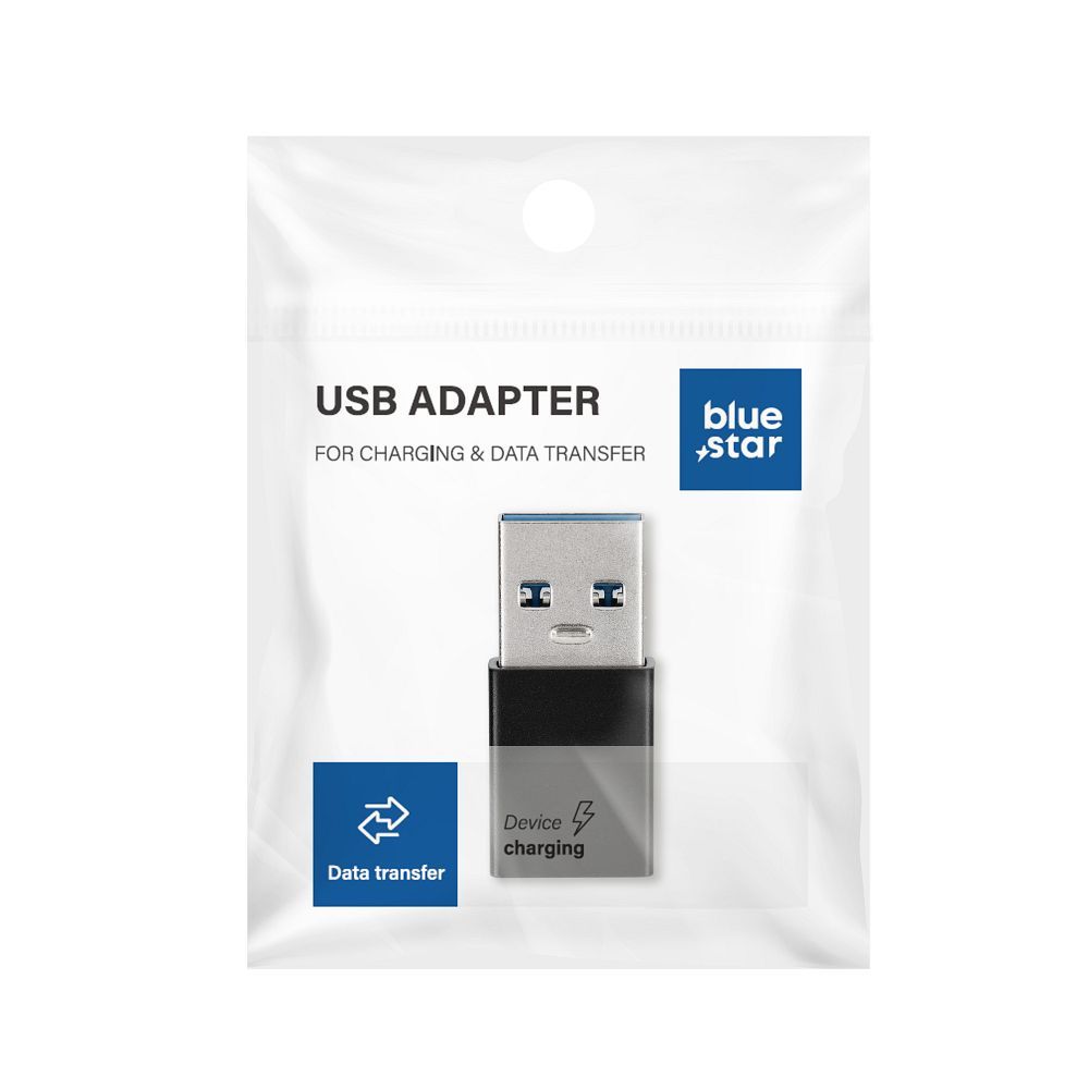 Adapteri Type C - USB A 3.0 Blue Star - musta