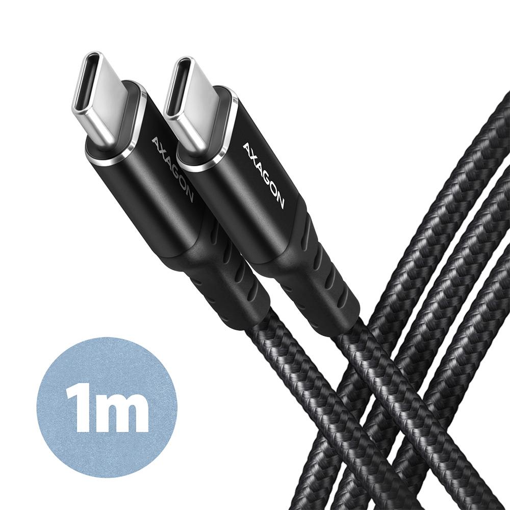 USB-C – USB-C -kaapeli 1 m 60 W / HQ musta BUCM-CM10AB AXAGON