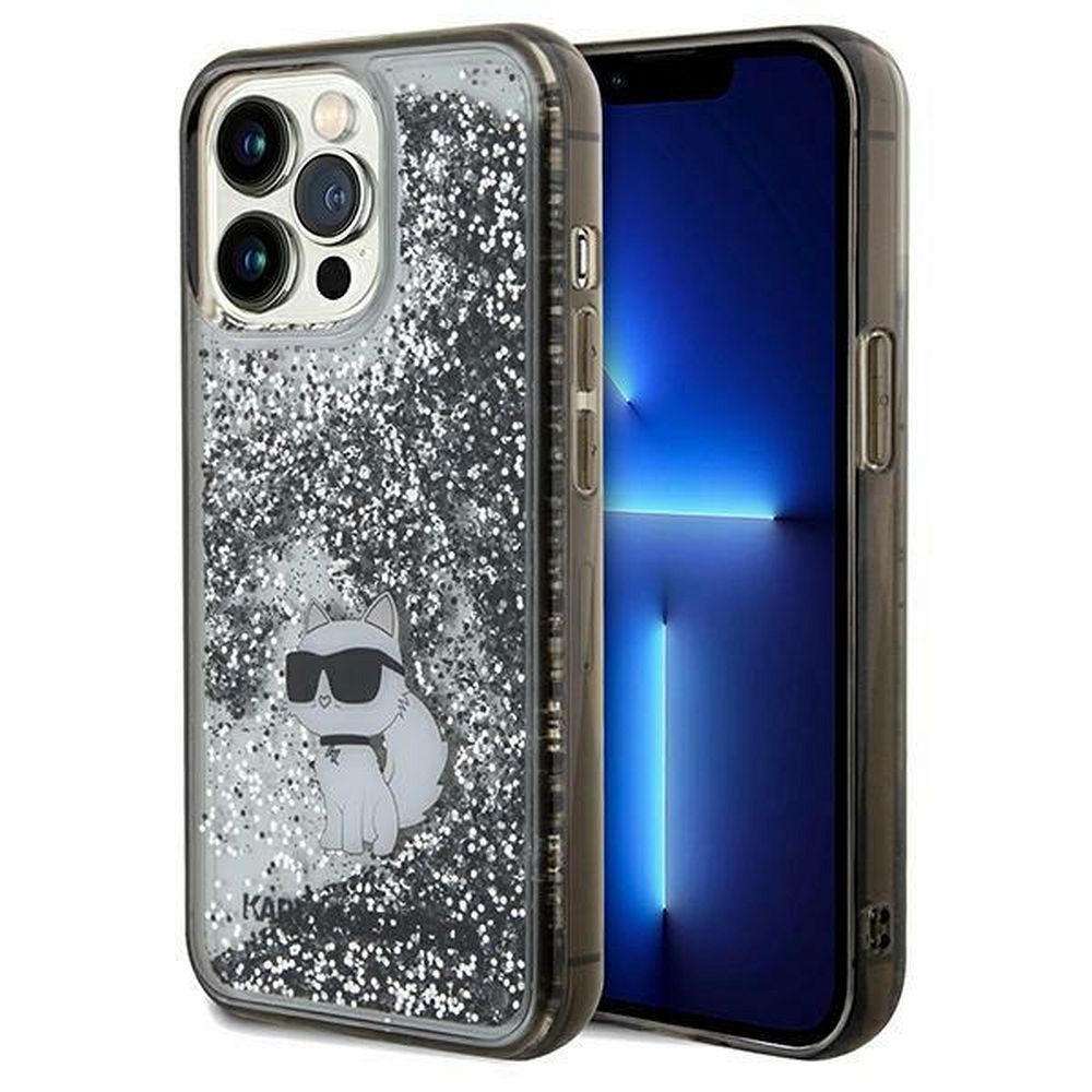 KARL LAGERFELD KLHCP13XLKCNSK Liquid Glitter C -suojakuori iPhone 13 Pro Maxille - läpinäkyvä