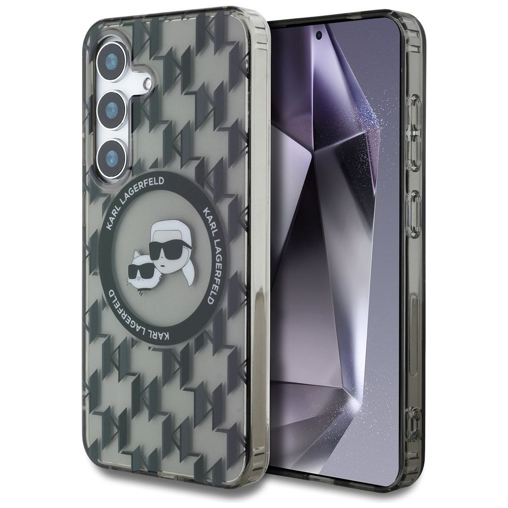 Karl Lagerfeld HC Magneettinen IML Metal Monogram KC Heads Suojakuori Samsung Galaxy S25 Musta