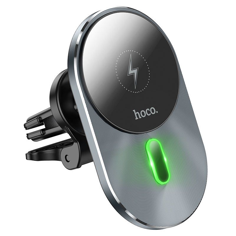 HOCO autoteline langattomalla latauksella MagSafe-yhteensopiva ilmastointisäleikköön 15W CA91 harmaa