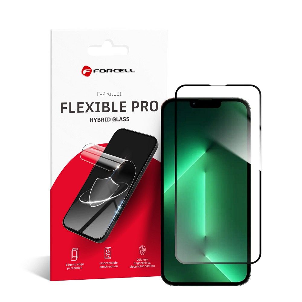 Forcell Flexible Nano Glass 5D iPhone 13/13 Pro/14/16e musta