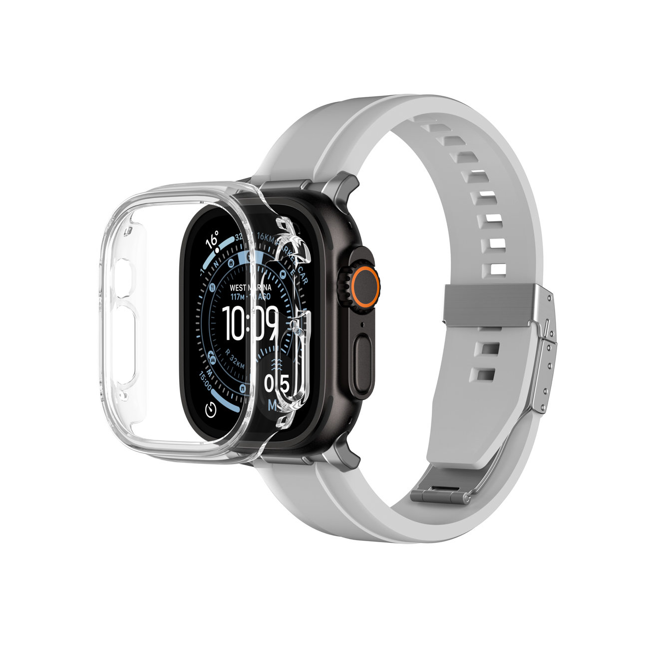 AmazingThing Minimal suojaava kuori Apple Watch Ultra 3 49mm:lle - läpinäkyvä