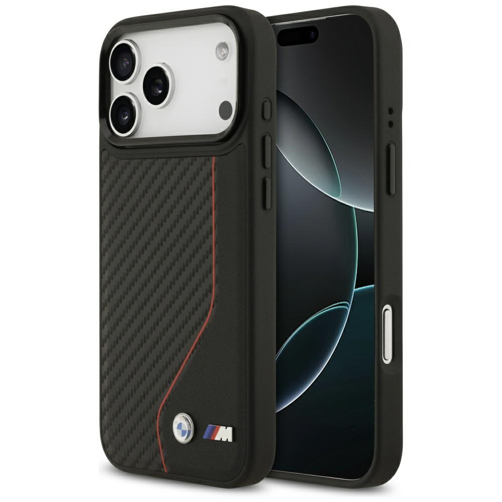 BMW M Carbon Line & Logo MagSafe Suojakuori iPhone 17 Pro Maxille - punainen