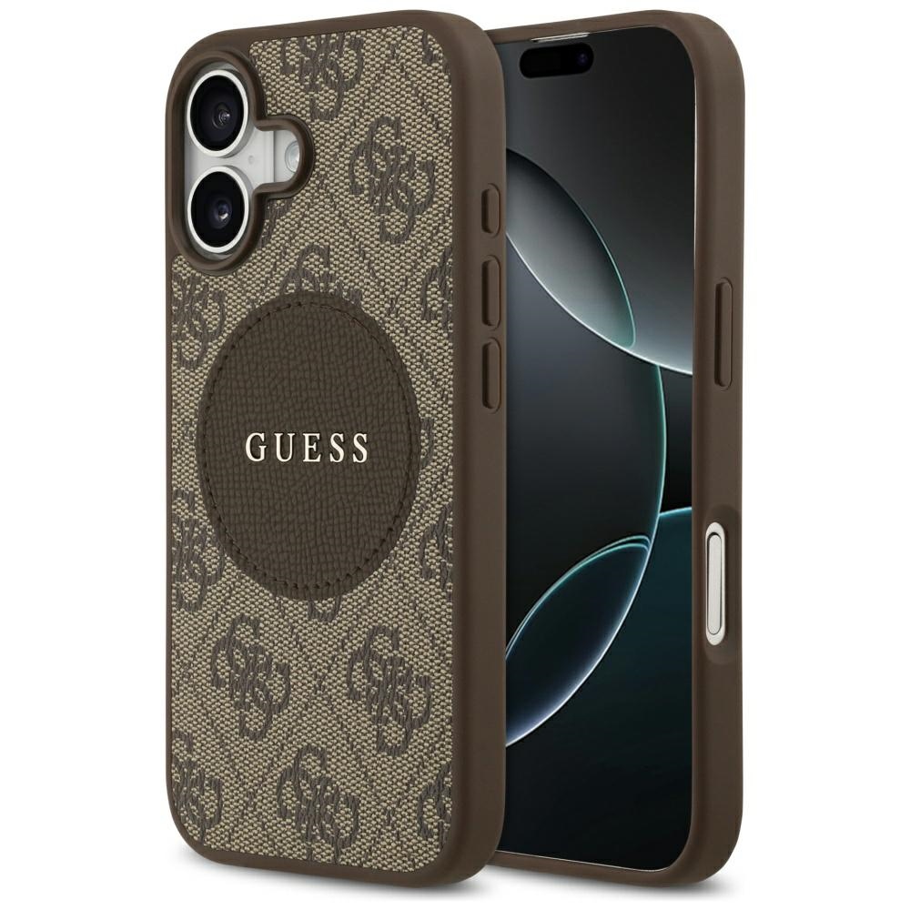 Guess 4G Circle Classic Logo MagSafe Suojakuori iPhone 17:lle - ruskea