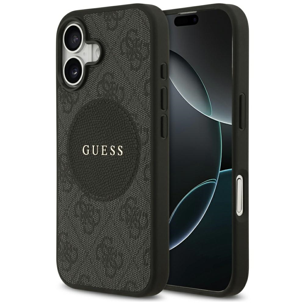 Guess 4G Circle Classic Logo MagSafe Suojakuori iPhone 17:lle - musta