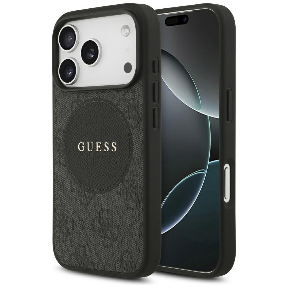 Guess 4G Circle Classic Logo MagSafe Suojakuori iPhone 17 Prolle - musta