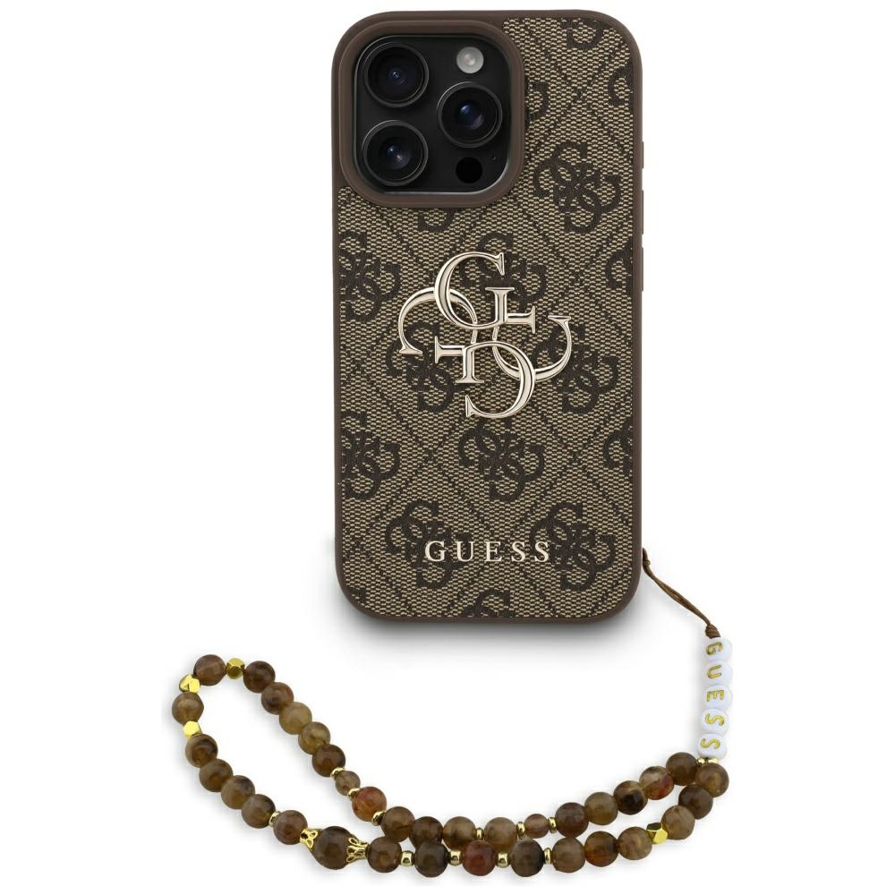 Guess 4G Strap 4G Classic Logo Suojakuori iPhone 16 Pro:lle - ruskea