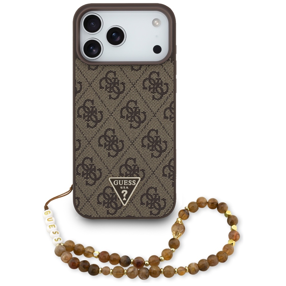 Guess 4G Strap Triangle Logo MagSafe -suojakuori iPhone 17 Pro Max - ruskea