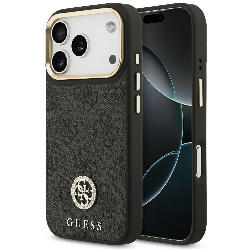 GUESS Suojakuori IPHONE 17 Pro MagSafe GUHMP17LP4GRMDEK (PU W/ 4G Strass Logo) musta