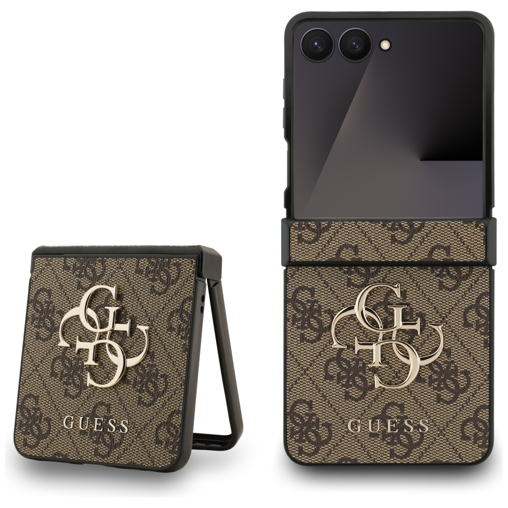 GUESS Suojakuori SAMSUNG Z Flip7 GUHCZF74GMGBR (PU Leather 4G Metal Logo) ruskea