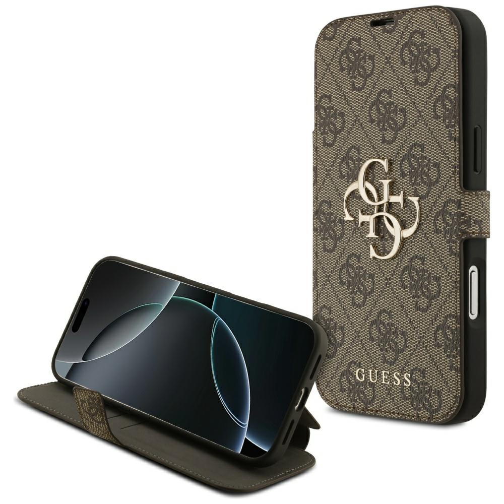 Guess Book 4G Metal Logo -suojakuori iPhone 17 Pro Max - ruskea
