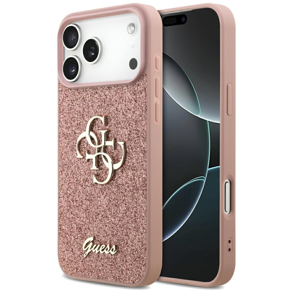 Guess Fixed Glitter Big 4G suojakuori iPhone 17 Pro Max - pinkki