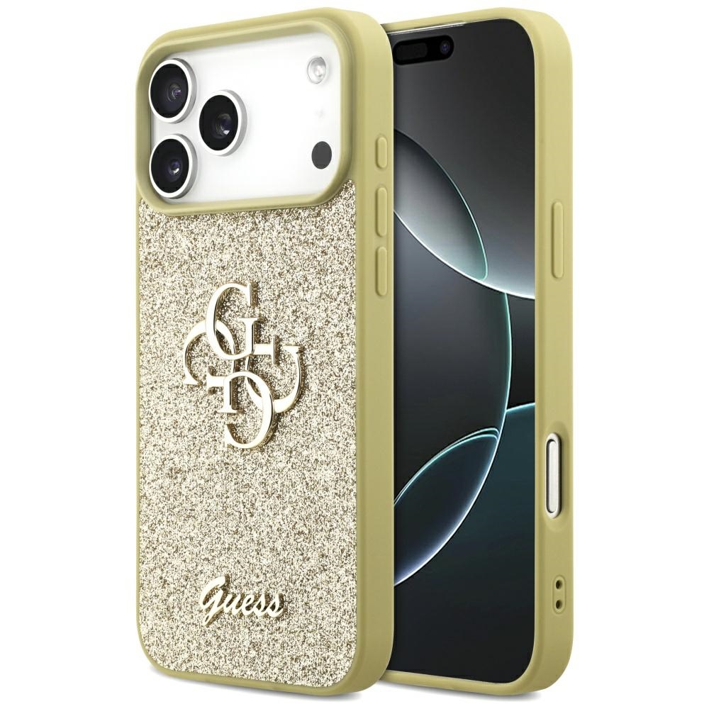 Guess Fixed Glitter Big 4G Suojakuori iPhone 17 Pro Maxille - kultainen
