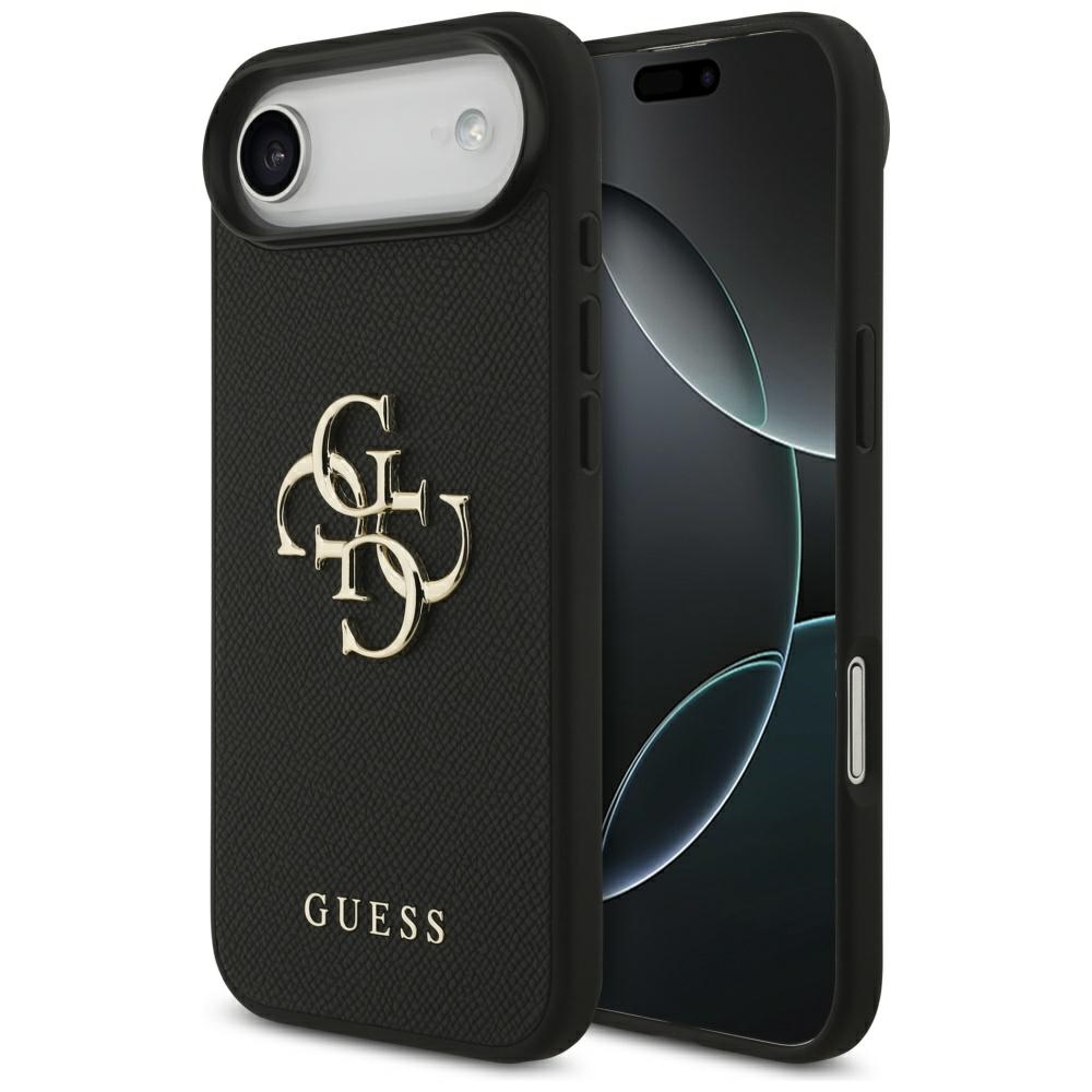 Guess Grained Big 4G & Classic Logo Suojakuori iPhone Airille - musta