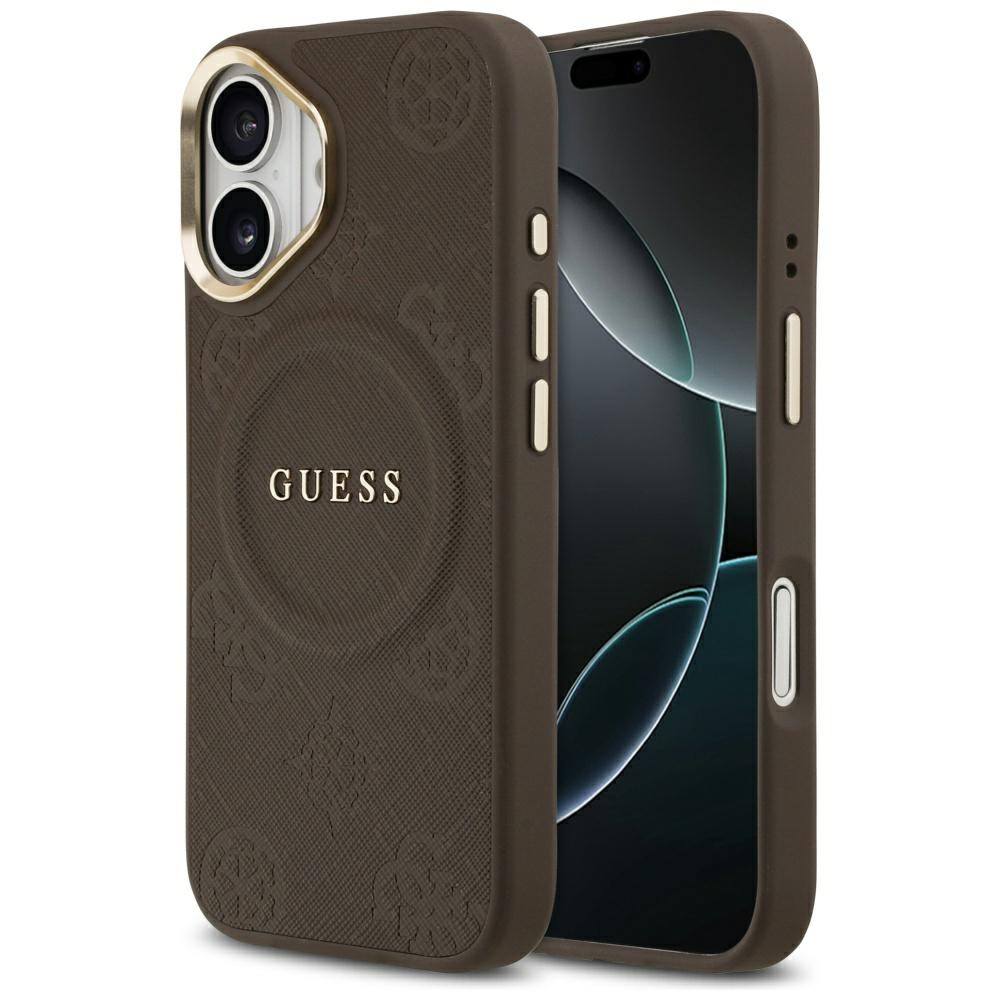 GUESS Peony Hot Stamp MagSafe -suojakuori iPhone 17 - ruskea