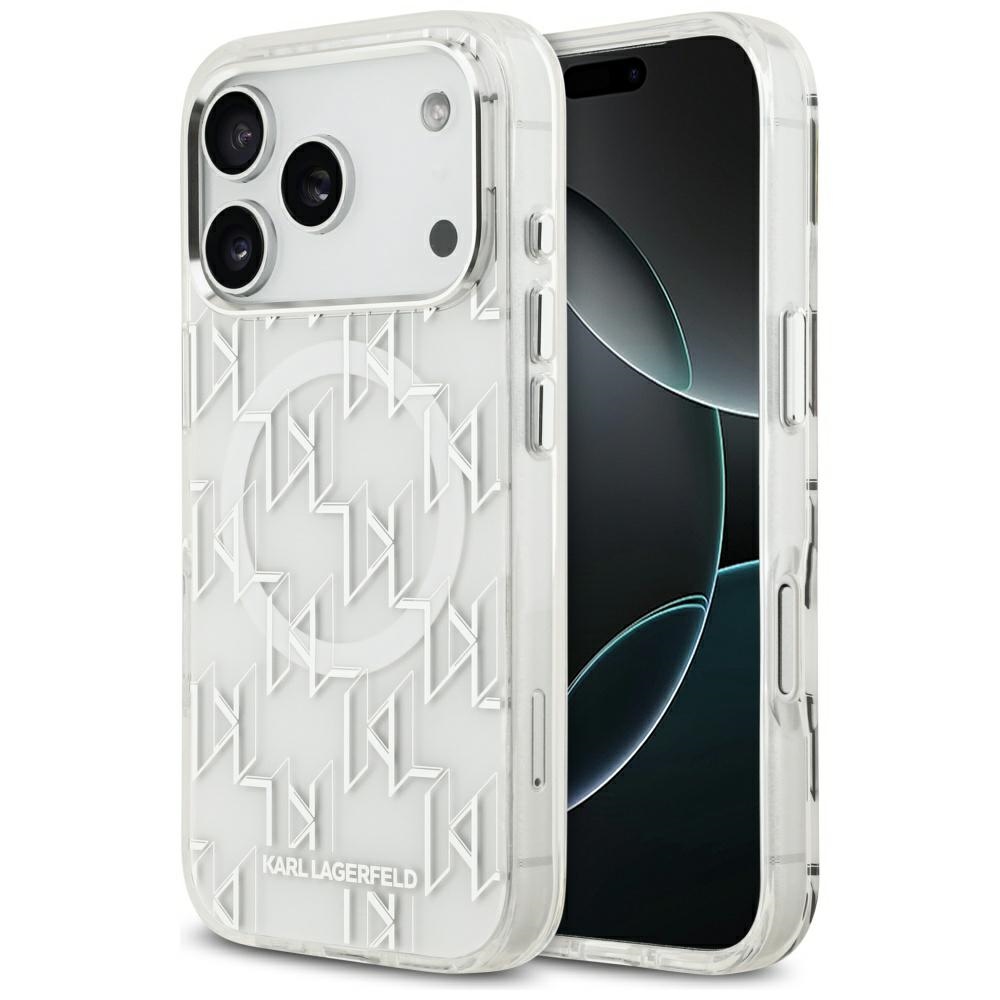Karl Lagerfeld IML KL Monogram MagSafe suojakuori iPhone 17 Pro - valkoinen