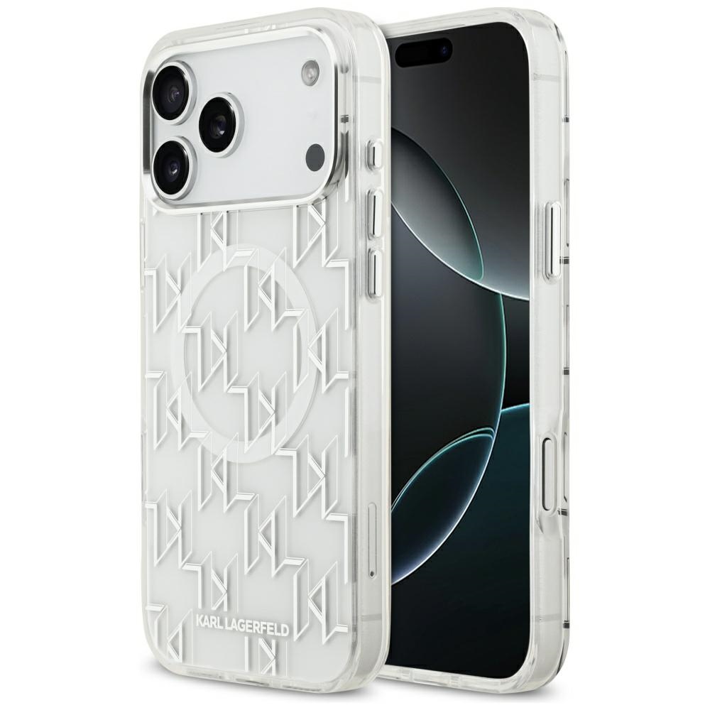 Karl Lagerfeld IML KL Monogram MagSafe suojakuori iPhone 17 Pro Max - valkoinen