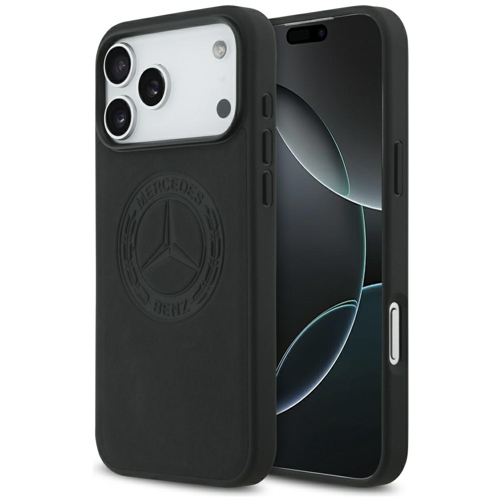 Mercedes Nahkainen Vintage Logo MagSafe Suojakuori iPhone 17 Pro Max:lle - musta