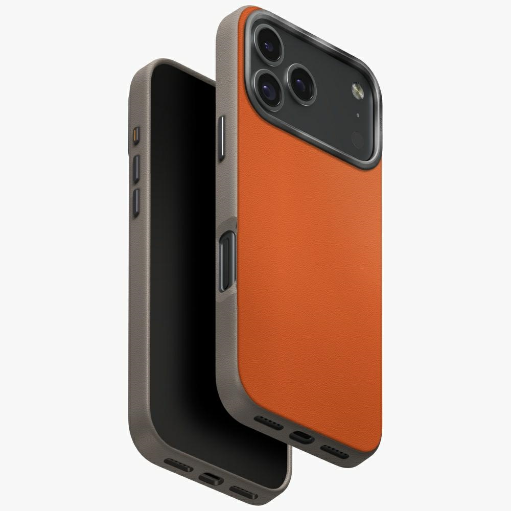 Uniq Lyden DS Suojakuori iPhone 17 Pro:lle Magclick Charging - oranssi-harmaa