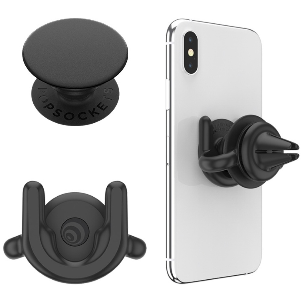Popsockets Car Vent 2 + PopGrip pidike - musta