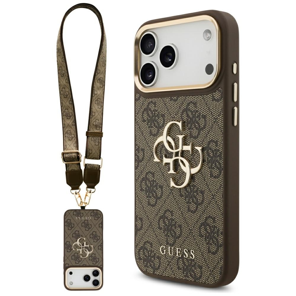 Guess 4G Big 4G Classic Logo Big Strap Metal Buttons -suojakuori iPhone 17 Pro Max - ruskea