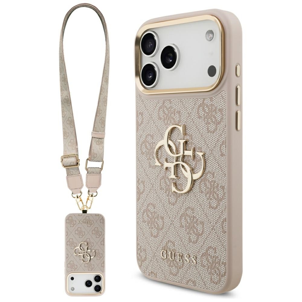 Guess 4G Big 4G Classic Logo Big Strap Metal Buttons suojakuori iPhone 17 Pro Max - pinkki