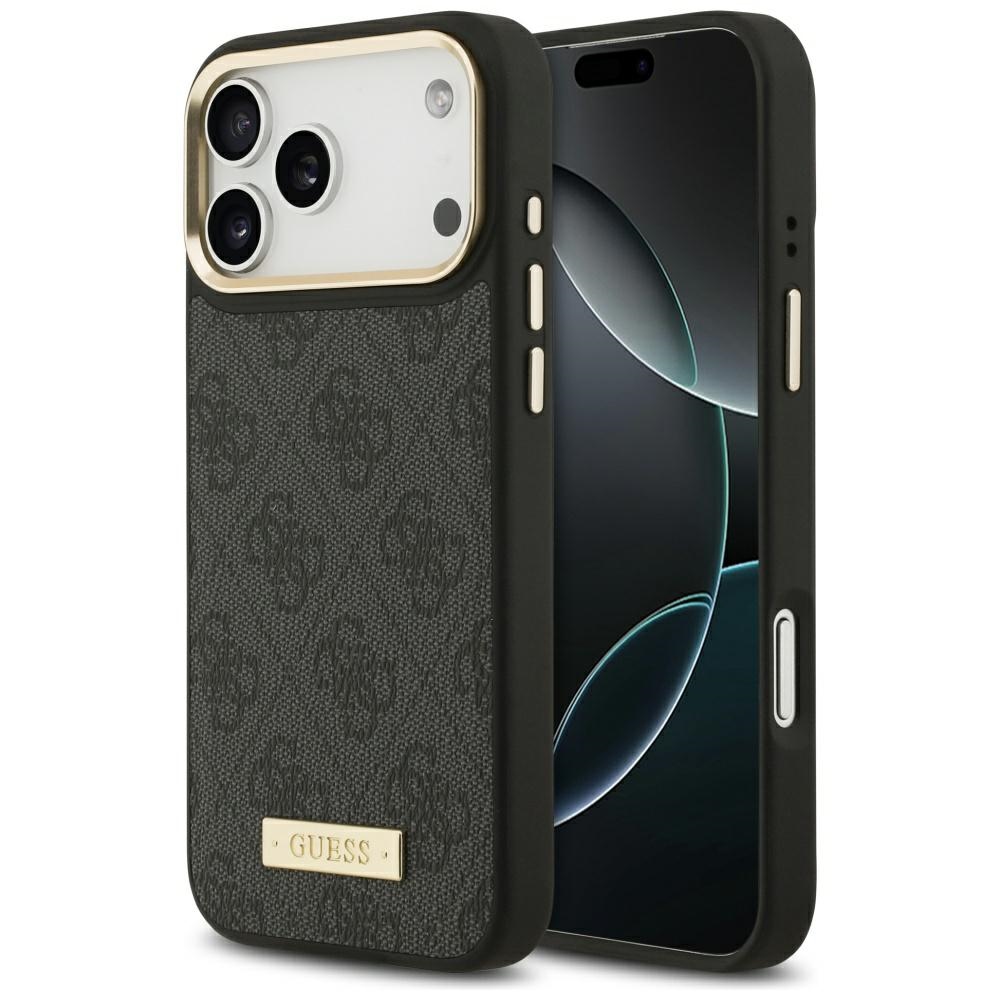 Guess 4G Logo Plate MagSafe suojakuori iPhone 17 Pro Max - musta