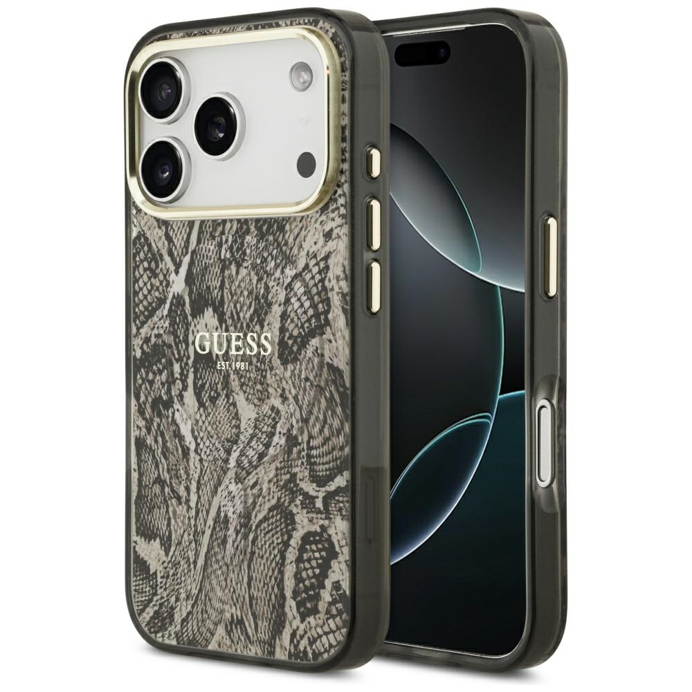 Guess Python Pattern MagSafe -kuori iPhone 17 Pro Max ruskea
