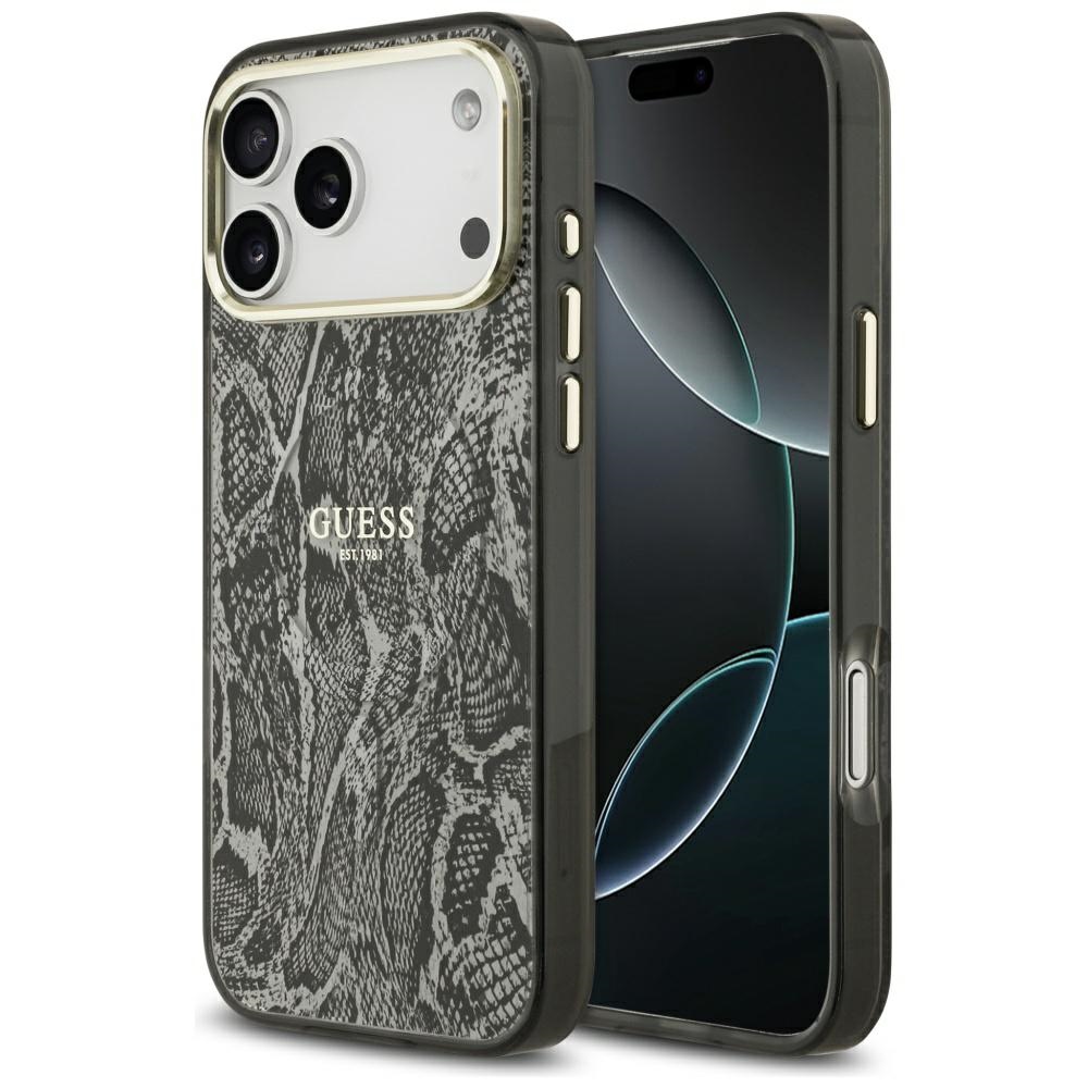 Guess Python Pattern MagSafe -suojakuori iPhone 17 Pro Max - musta