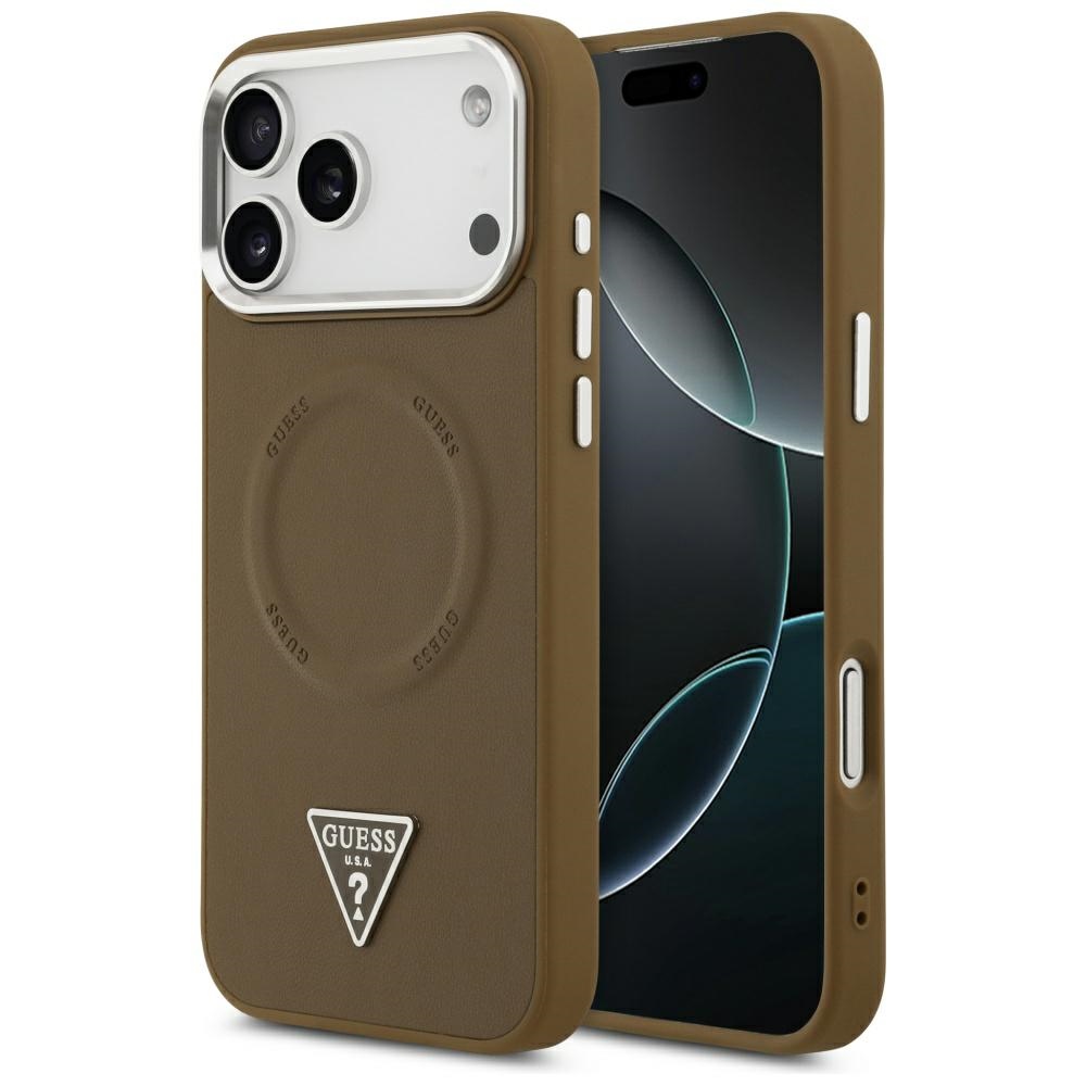 Guess Triangle Logo MagSafe -suojakuori iPhone 17 Pro - ruskea
