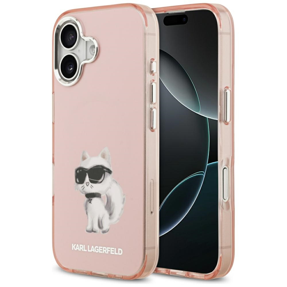 Karl Lagerfeld IML Aquarelle Choupette & Logo MagSafe -suojakuori iPhone 17 - pinkki
