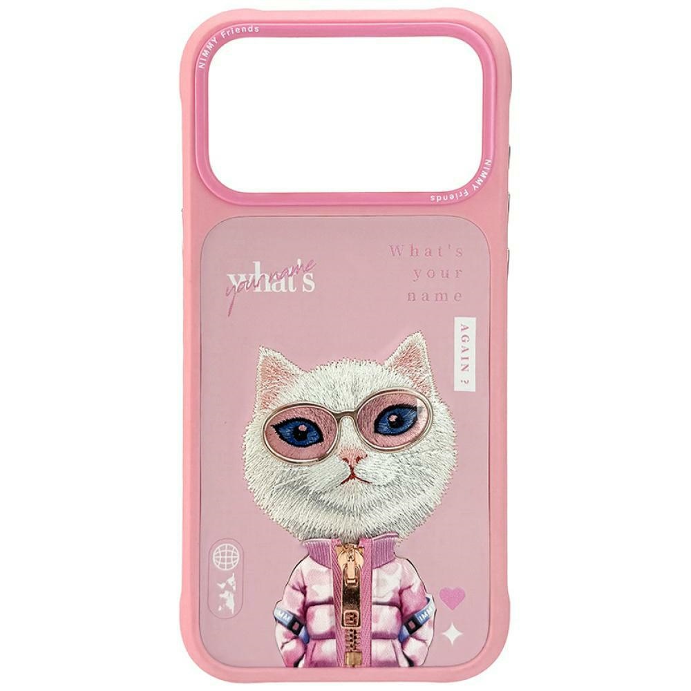 Nimmy Cool&Cute 2.0 Cat Suojakuori iPhone 17 Pro Max:lle - Vaaleanpunainen