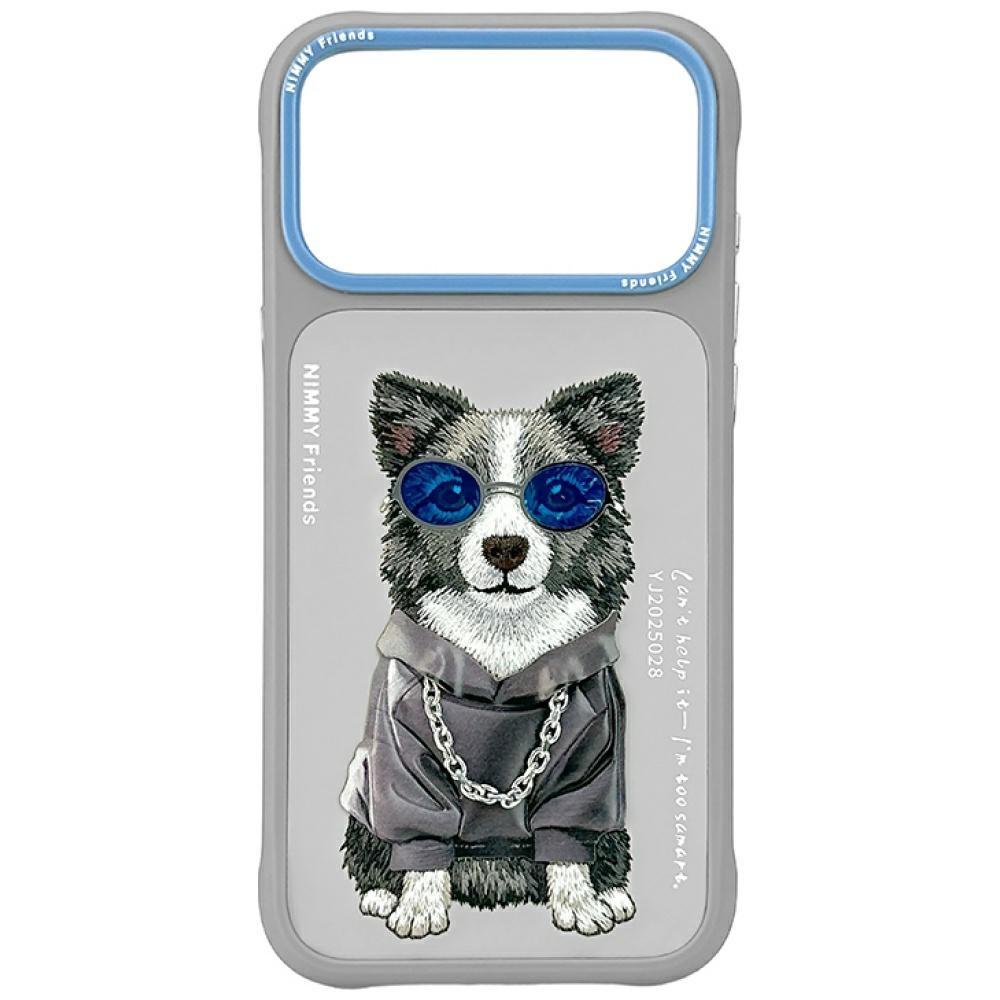Nimmy Glasses Cool Nag Suojakuori iPhone 17 Pro:lle - Harmaa