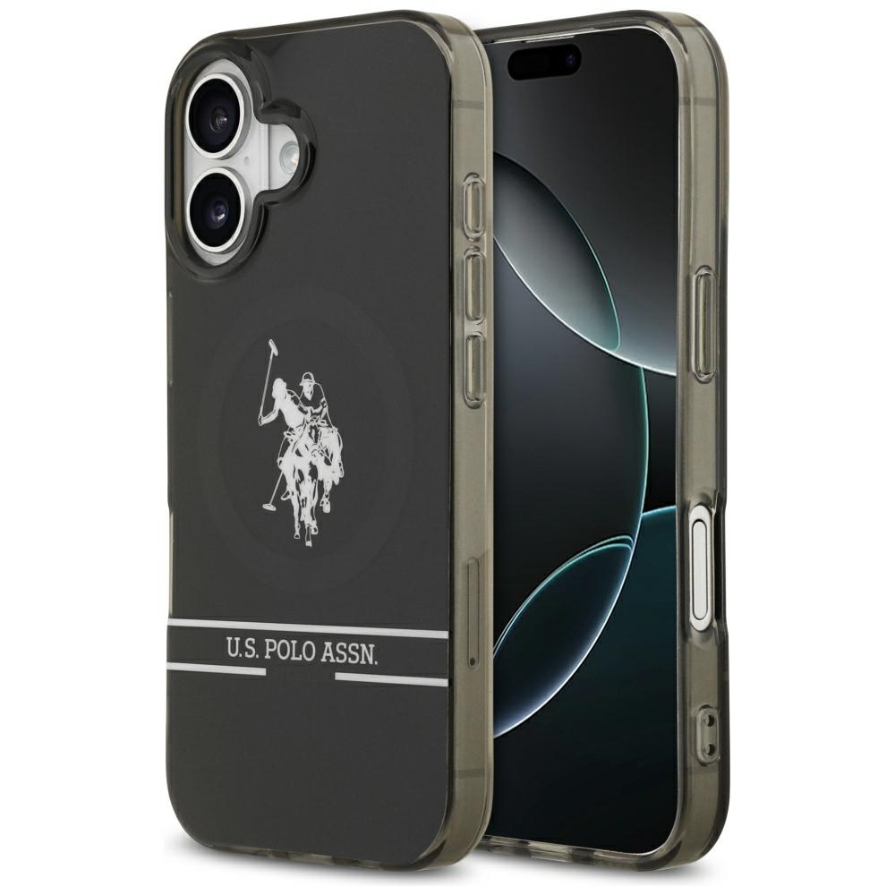 US Polo DH and Bottom Stripe Logo MagSafe -suojakuori iPhone 17 - musta