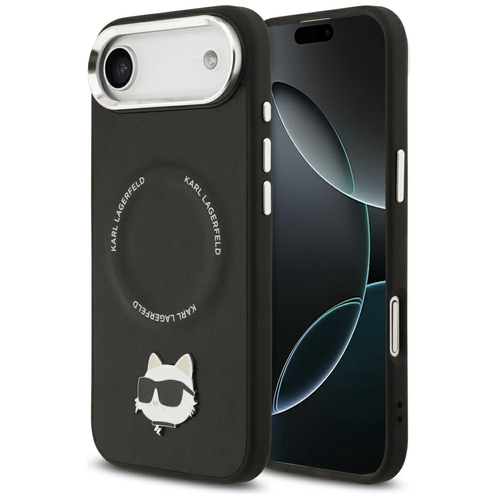 Karl Lagerfeld Choupette Pin MagSafe Suojakuori iPhone Air:lle - Musta