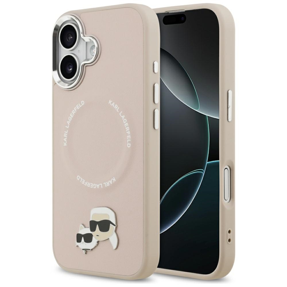 Karl Lagerfeld Karl & Choupette Pins MagSafe -kuori iPhone 17 Pro - pinkki
