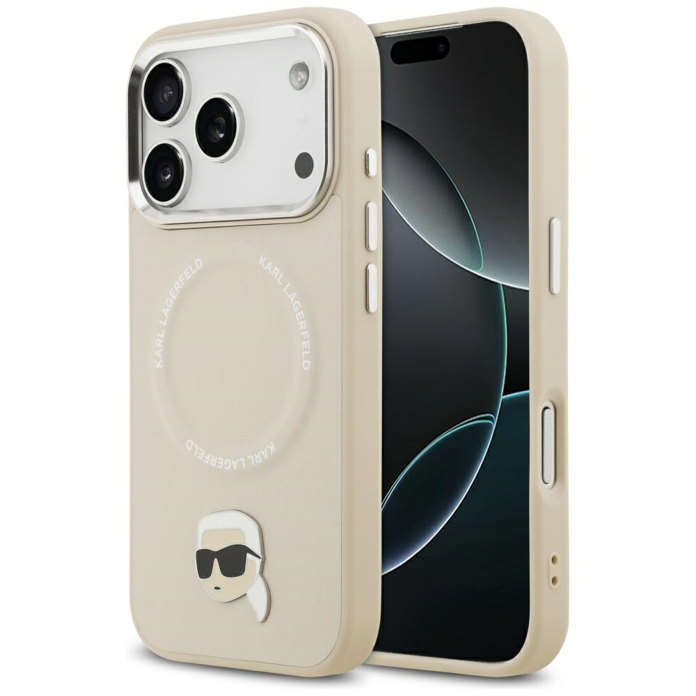 Karl Lagerfeld Karl Pin MagSafe suojakuori iPhone 17 Pro:lle - beige
