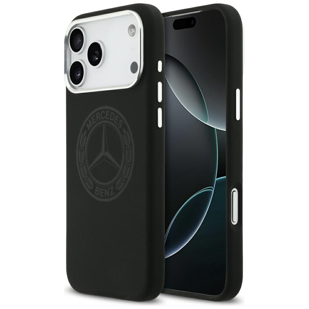 Mercedes Silicone Vintage Logo MagSafe suojakuori iPhone 17 Pro Max:lle - musta