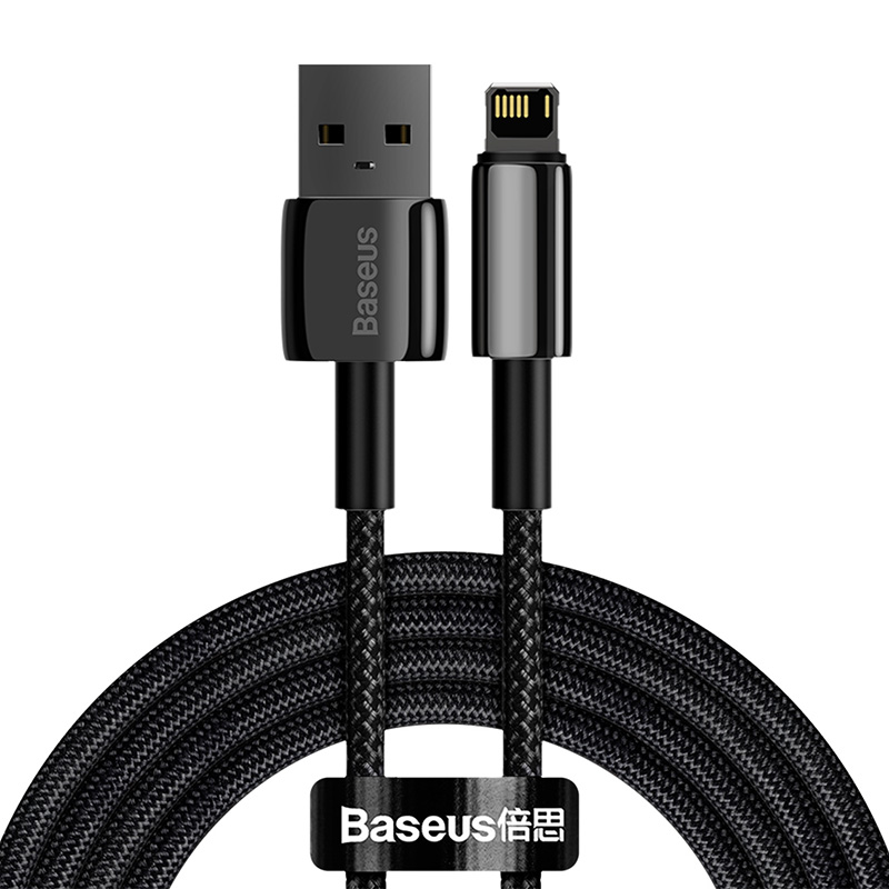 Baseus Tungsten Gold Kaapeli USB - Lightning 2.4A 2m (musta)