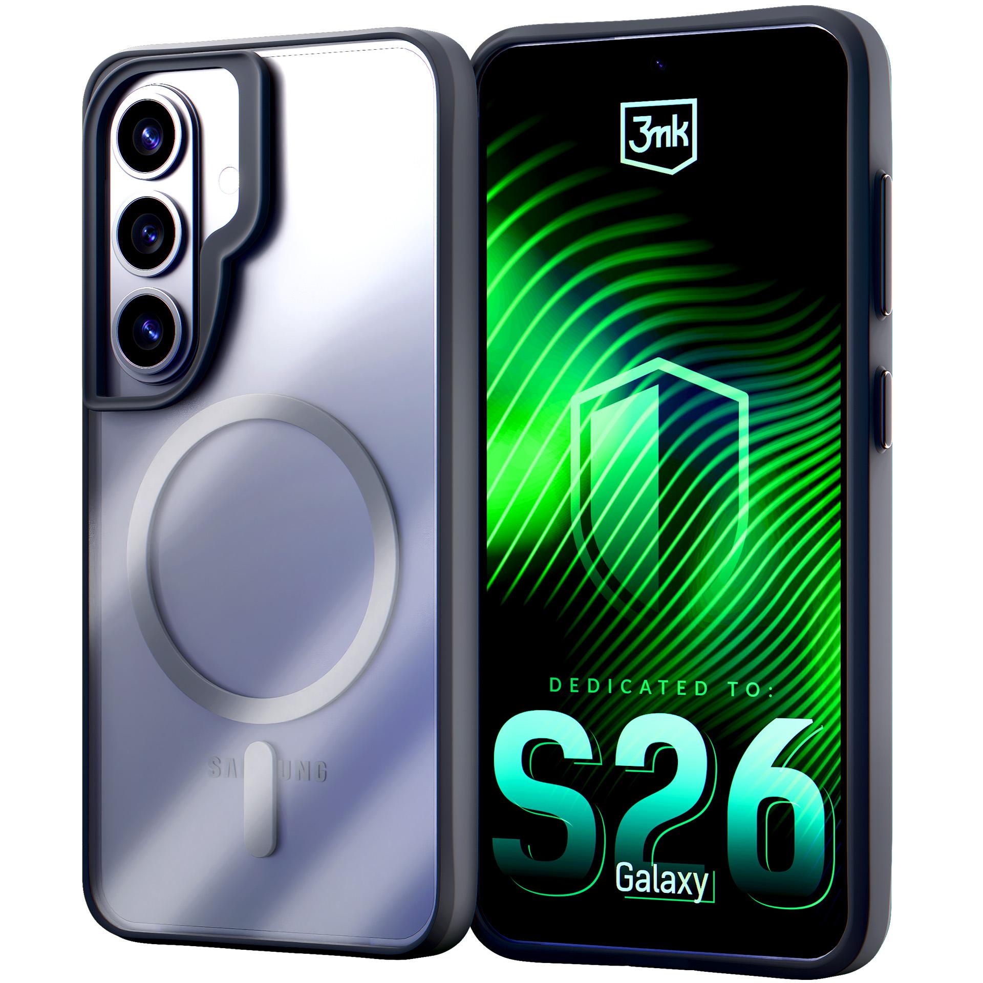 3mk Satin Armor MagCase Samsung Galaxy S26:lle - läpinäkyvä musta