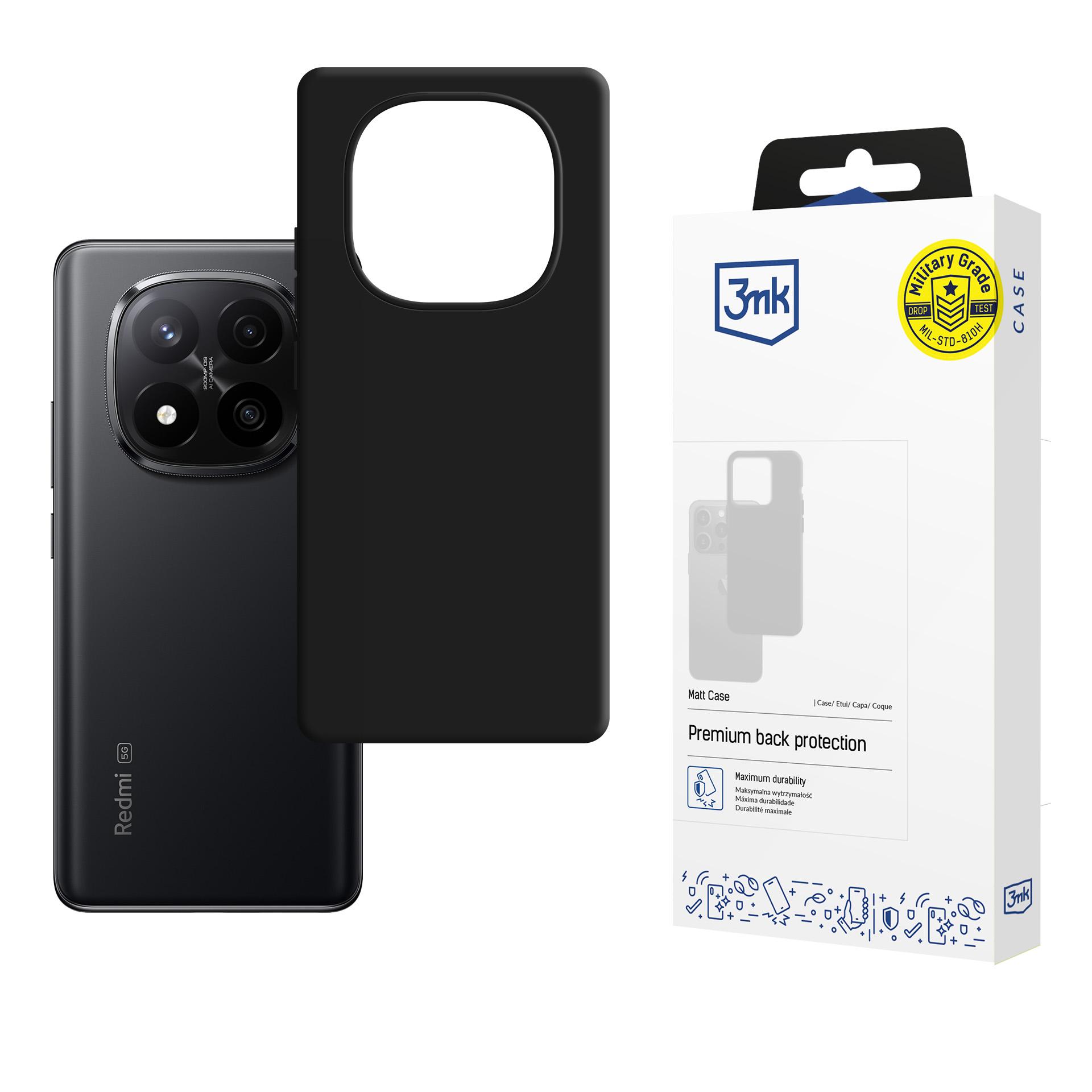 3mk Matt Case Xiaomi Redmi Note 15 5G:lle - musta