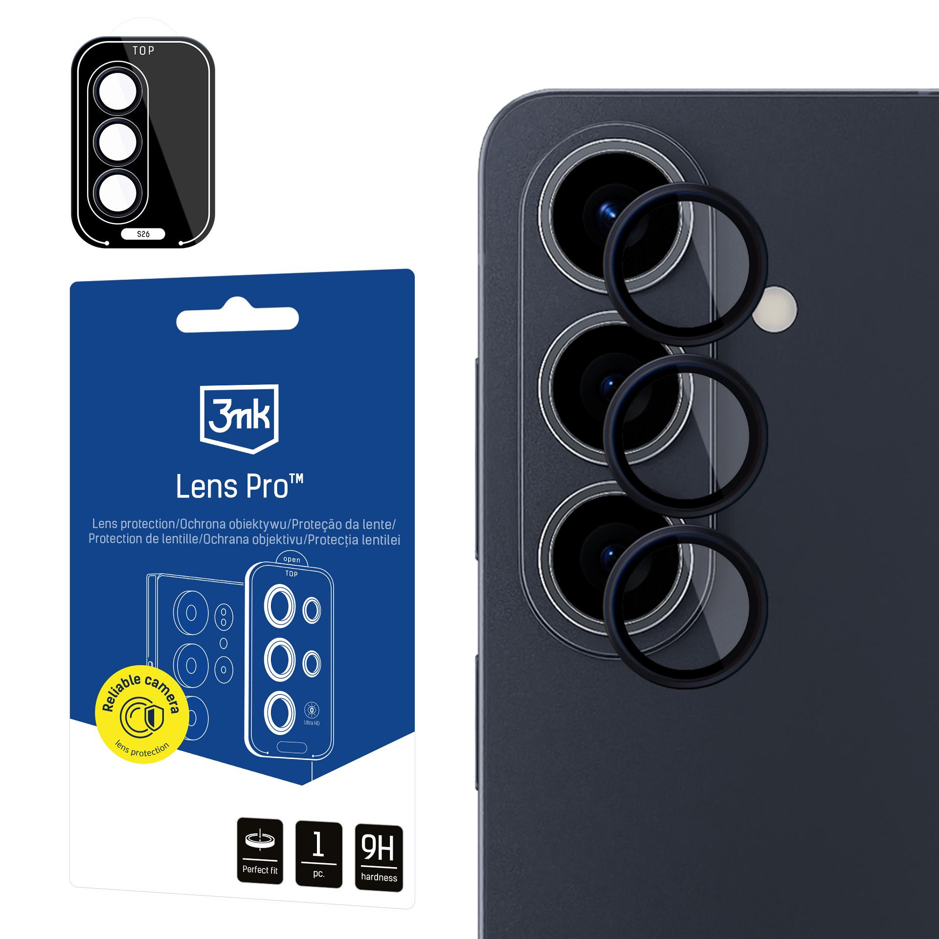 3mk Lens Protection Pro Black Hybrid Glass for the Camera Lens on the Samsung Galaxy S26 Pro