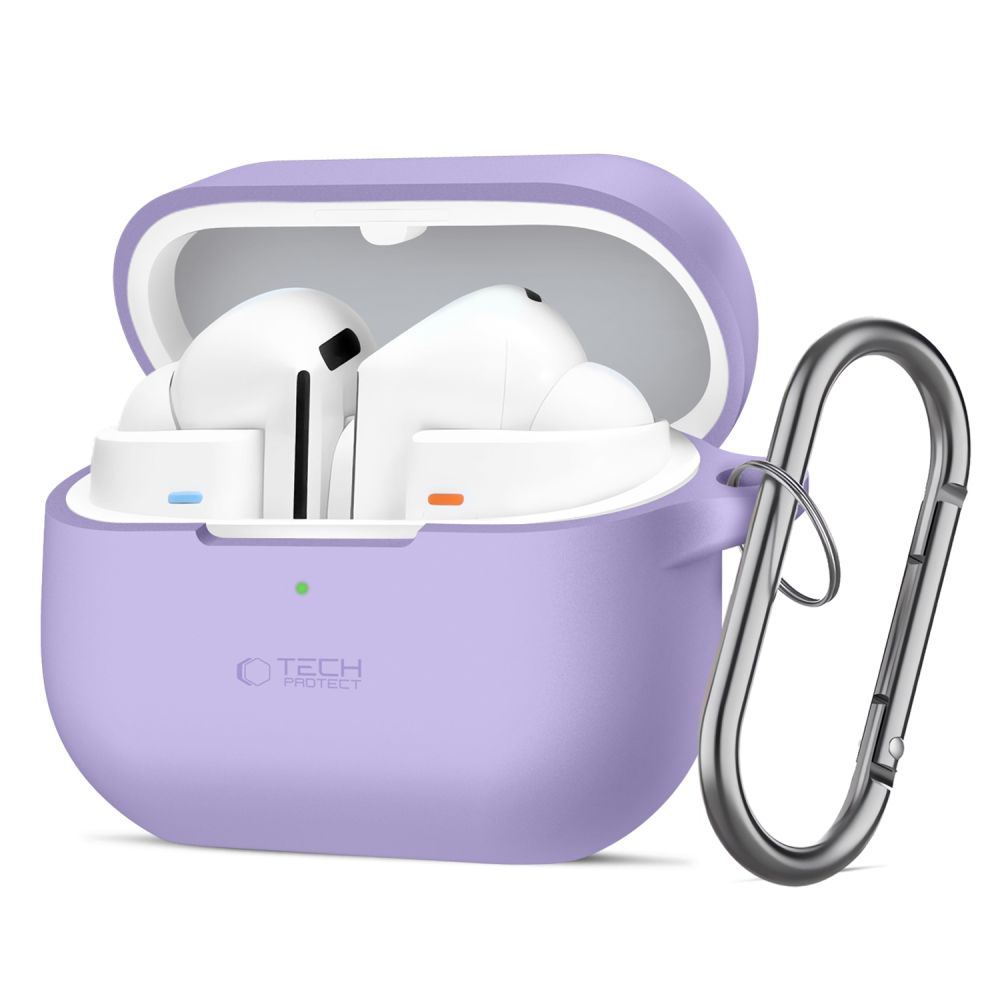 Tech-Protect Silikoninen Hook Suojakuori Samsung Galaxy Buds 3 / 3 FE / 3 Pro:lle - Violetti