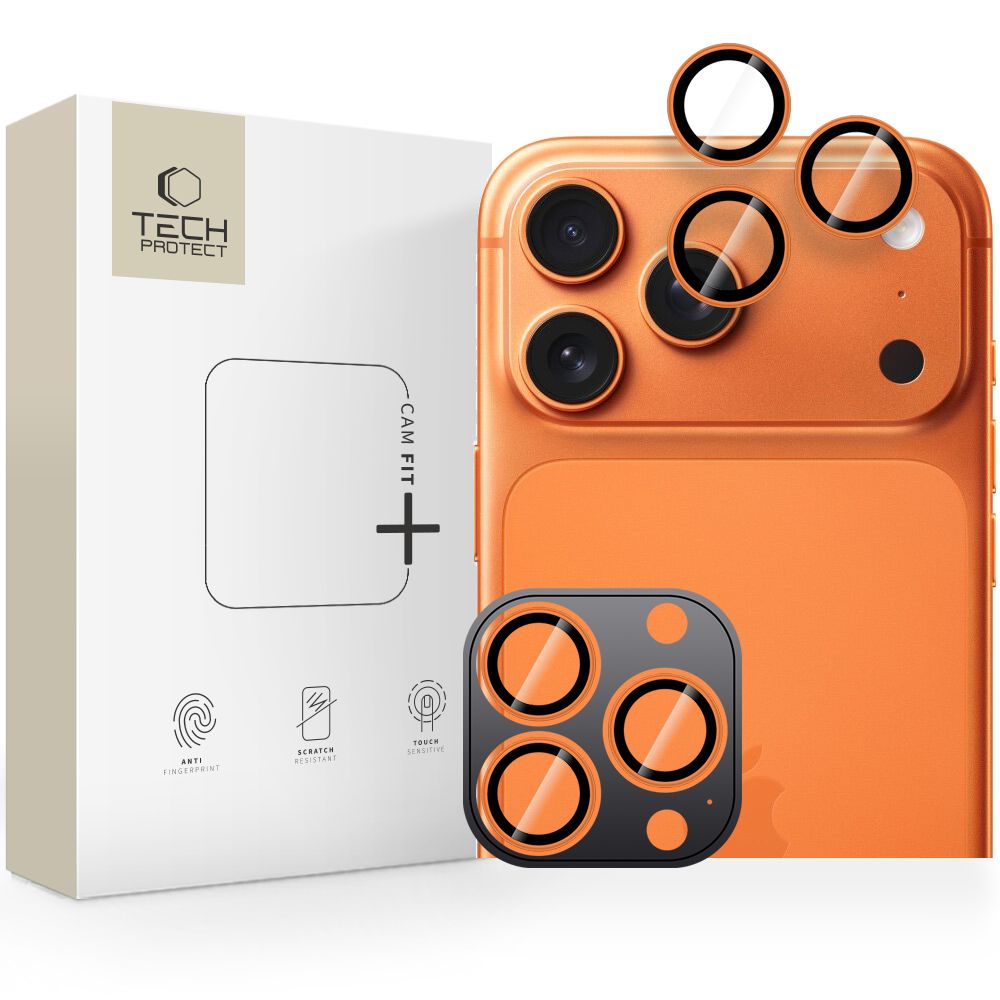 Tech-Protect Camring Fit+ kamerasuoja iPhone 14 Pro / Max / 15 Pro / Max / 16 Pro / Max / 17 Pro / Max:lle - Oranssi
