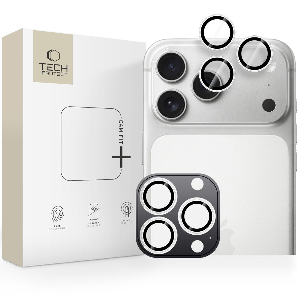 Tech-Protect Camring Fit+ kamerasuoja iPhone 14 Pro / Max / 15 Pro / Max / 16 Pro / Max / 17 Pro / Max:lle - Hopeinen