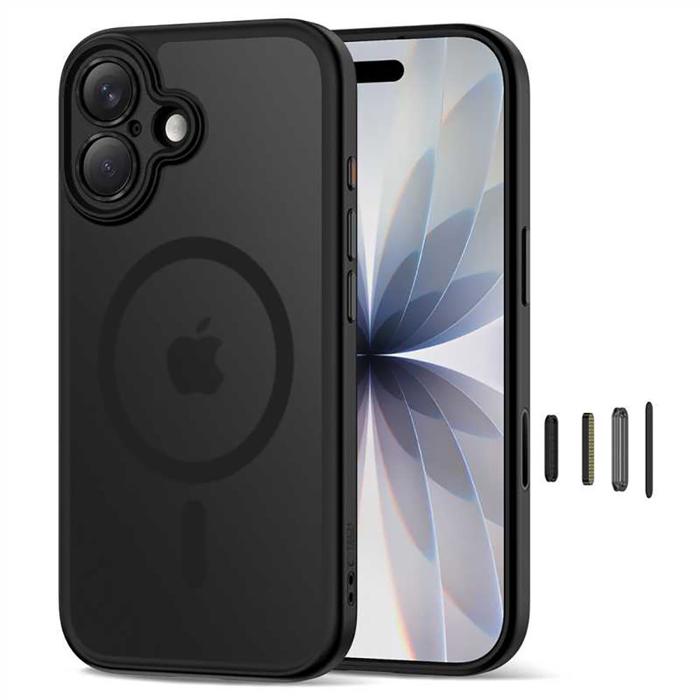 Tech-Protect Magpeak Magsafe CC Suojakuori iPhone 17:lle - matta musta